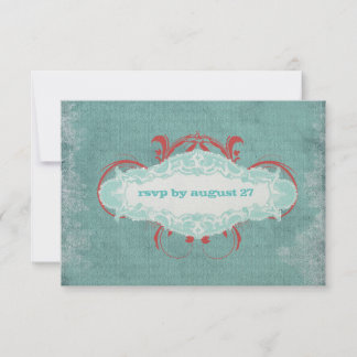 GC | Tantalisation Türkis Rot "Alter" | Gold RSVP Karte