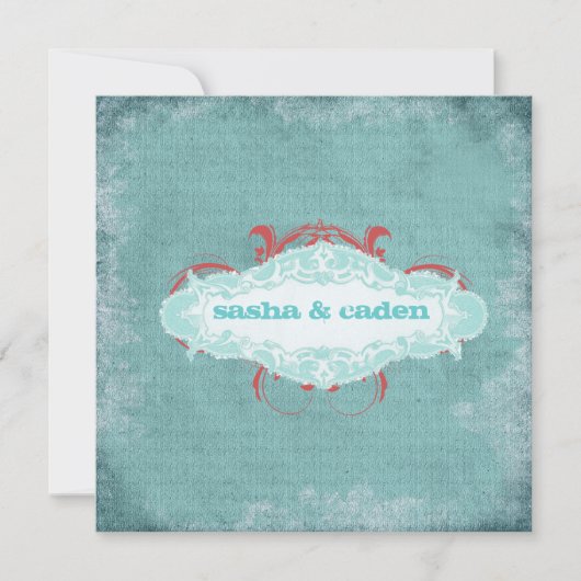 GC| Türkisfarbenes "Alter"| Gold Metallic Einladung (Vorderseite)