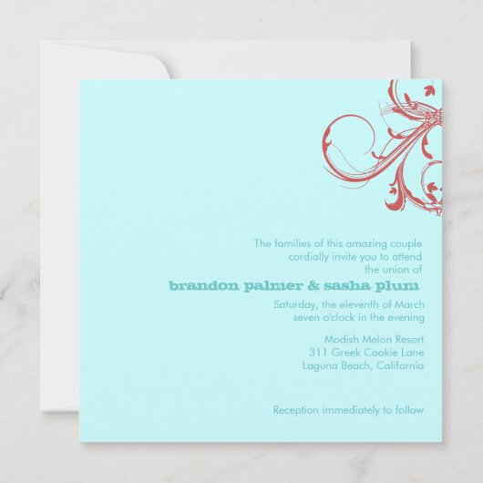 GC| Türkisfarbenes "Alter"| Gold Metallic Einladung (Rückseite)