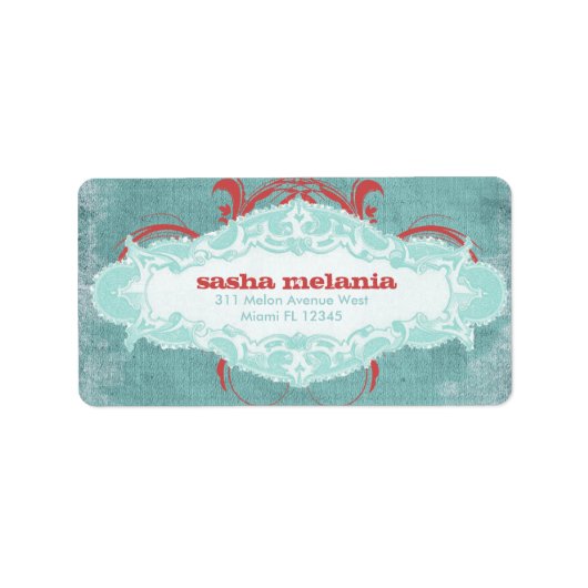 GC | Türkisrot Adressaufkleber (Vorne)