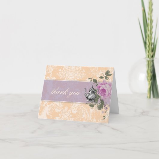 GC Vintag Brautparty Tee Party Vielen Dank Dankeskarte (Vorderseite)