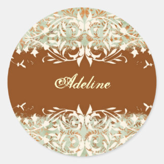 GC | Vintag Golden Melon Burnt Orange Runder Aufkleber