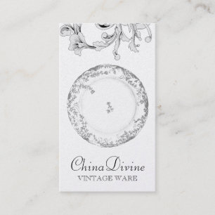 GC Vintage China Divine Silberbesteck Visitenkarte