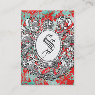 GC Vintage Crown Scroll Premium Perl Papier Visitenkarte