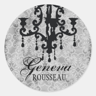 GC Vintage Kronleuchter Gris Runder Aufkleber