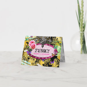 GC   Whimsical Vintag Pink Bee Karte