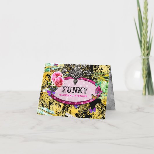 GC | Whimsical Vintag Pink Bee Karte (Vorderseite)