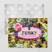 GC | Whimsical Vintag Pink Bee Postkarte (Vorne/Hinten)