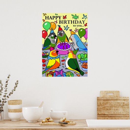 Gcc quaker caique senegal papagei glücklich poster (Küche)