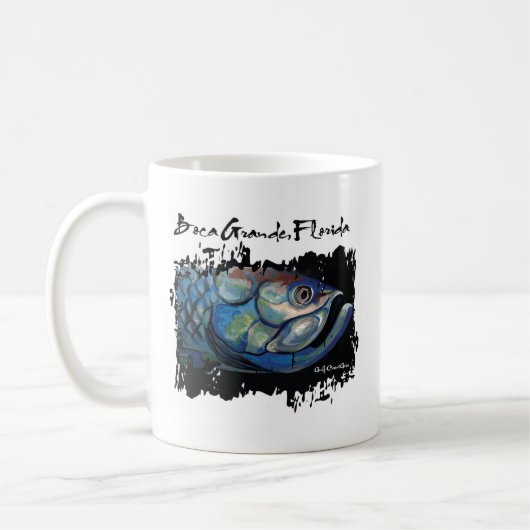 GCG Boca großer blauer Tarpon-Kopf Kaffeetasse (Links)