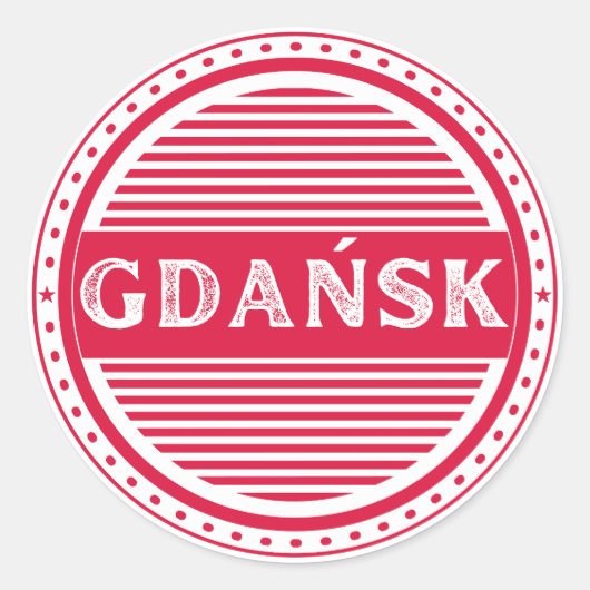Gdansk City Pride Emblem – Polish Identity Runder Aufkleber (Vorderseite)