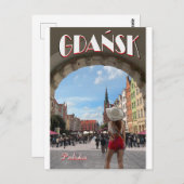 Gdansk Vintage Poster Postkarte (Vorne/Hinten)