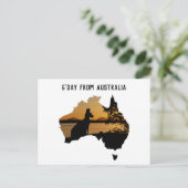 Gday aus Australien Schwarz-weiß Gold Sunset Postkarte (Stehend Vorderseite)