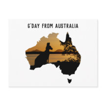 Gday aus Australien Schwarz-weiß Gold Sunset