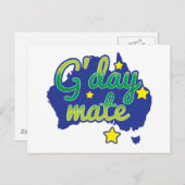 G'DAY Kamerad-australischer Gruß hallo Postkarte (Vorne/Hinten)