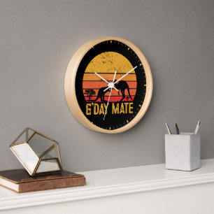 G'day Kumpel! Retro-Vintage-Australische Kängurus Uhr