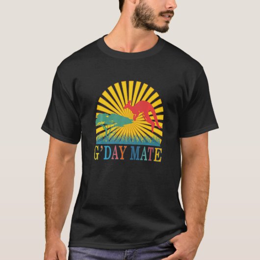 Gday Mate Australian Animals Kangaroo Aussie Sym T-Shirt (Vorderseite)