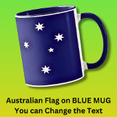 Gday Mate Australian Flag auf Blue Combo Tasse
