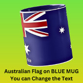 Gday Mate Australian Flag auf Blue Combo Tasse