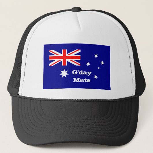 G'day Mate & Australian Flag Mode / Australien Truckerkappe (Vorderseite)