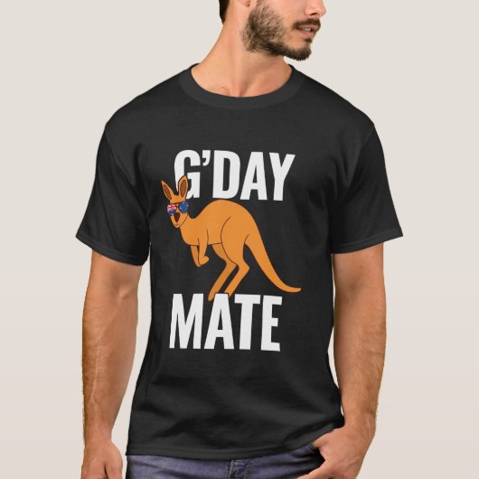 G'Day Mate Funny Kangaroo Australian Flag Straya A T-Shirt (Vorderseite)