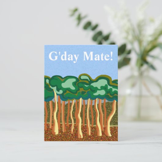 G'day Mate Postkarte (Stehend Vorderseite)
