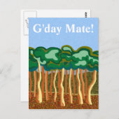 G'day Mate Postkarte (Vorne/Hinten)
