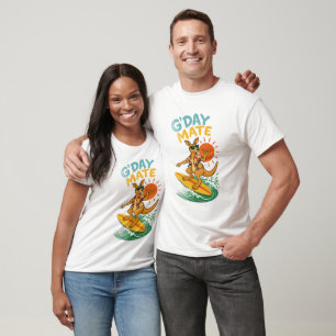 G'Day Mate Surfen Känguru Australischer Sommer Str T-Shirt