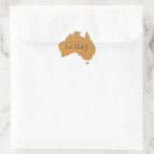 G'day Runder Aufkleber (Tasche)