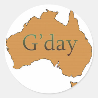 G'day Runder Aufkleber