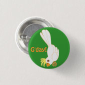 Gday sagt Aussie Galah Button (Vorne & Hinten)