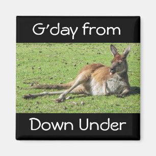 G'day unten darunter vom Känguru-Magneten Magnet