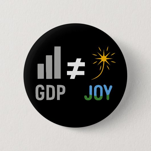 GDP ≠ JOY: Degrowth, Anti-Capitalist, Ecopolitica Button (Vorderseite)