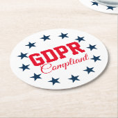 GDPR konform Runder Pappuntersetzer (Angewinkelt)