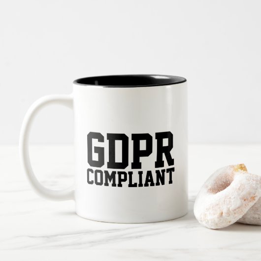GDPR konform Zweifarbige Tasse (Mit Donut)
