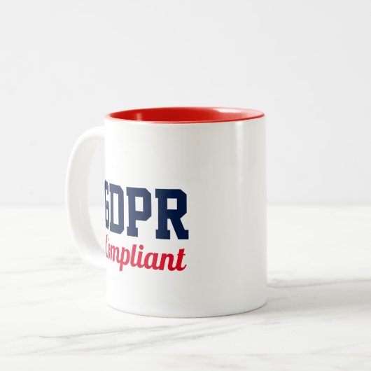 GDPR konform Zweifarbige Tasse (Vorderseite Links)