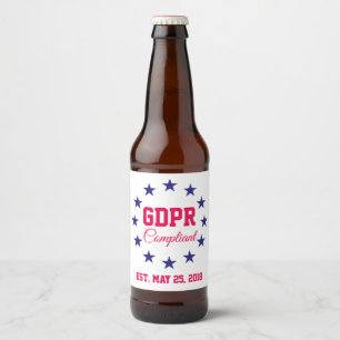 GDPR konforme allgemeine Daten-Schutz-Regelung Bierflaschenetikett
