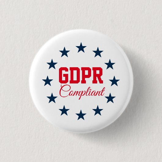 GDPR konforme allgemeine Daten-Schutz-Regelung Button (Vorderseite)