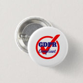 GDPR konforme allgemeine Daten-Schutz-Regelung Button (Vorne & Hinten)
