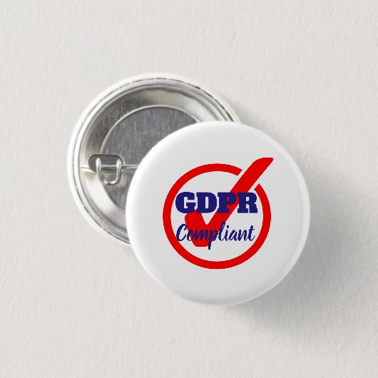 GDPR konforme allgemeine Daten-Schutz-Regelung Button (Vorne & Hinten)