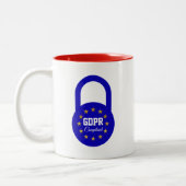 GDPR konforme allgemeine Daten-Schutz-Regelung Zweifarbige Tasse (Links)
