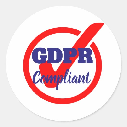 GDPR-konforme Datenschutz-Grundverordnung Runder Aufkleber (Vorderseite)