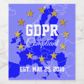GDPR-konforme Datenschutz-Grundverordnung Weinetikett (Einzelnes Label)