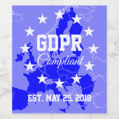 GDPR-konforme Datenschutz-Grundverordnung Weinetikett (Einzelnes Label)