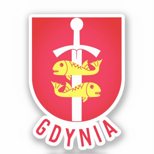 Gdynia Wappen, Polen Aufkleber (Vorderseite)