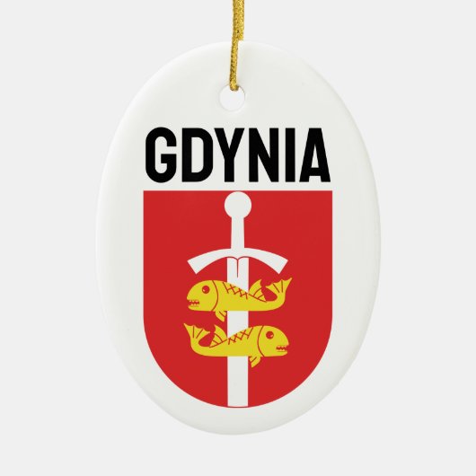 Gdynia Wappen, Polen Keramik Ornament (Vorne)