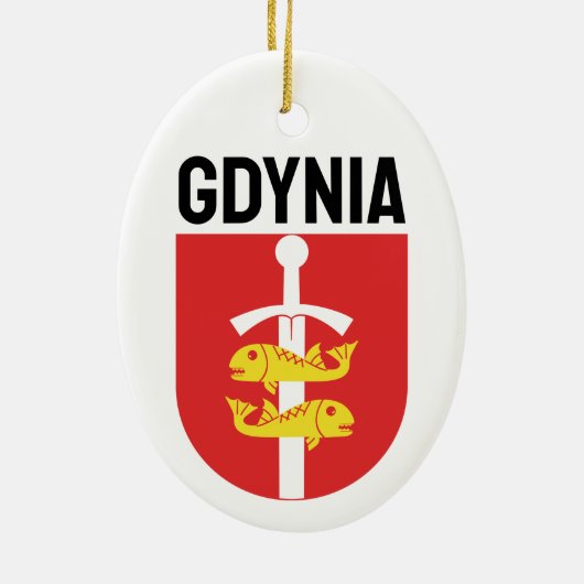 Gdynia Wappen, Polen Keramik Ornament (Hinten)