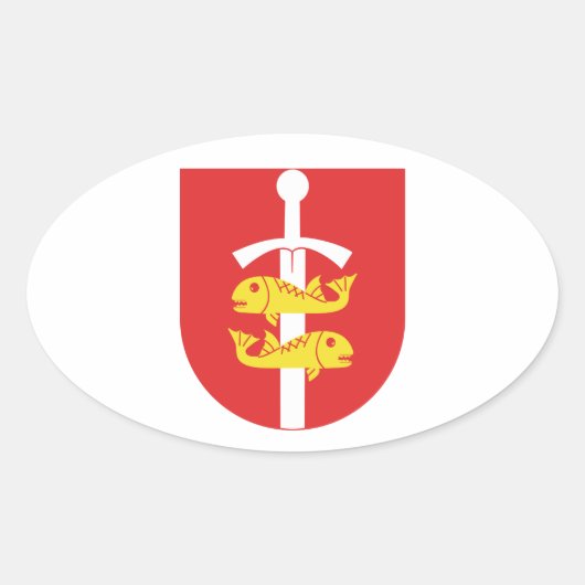 Gdynia Wappen, Polen Ovaler Aufkleber (Vorderseite)