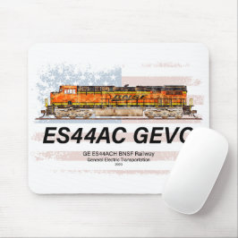 GE ES44AC GEVO Locomotive und amerikanische Flagge Mousepad