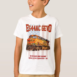 GE ES44AC GEVO Locomotive und amerikanische Flagge T-Shirt